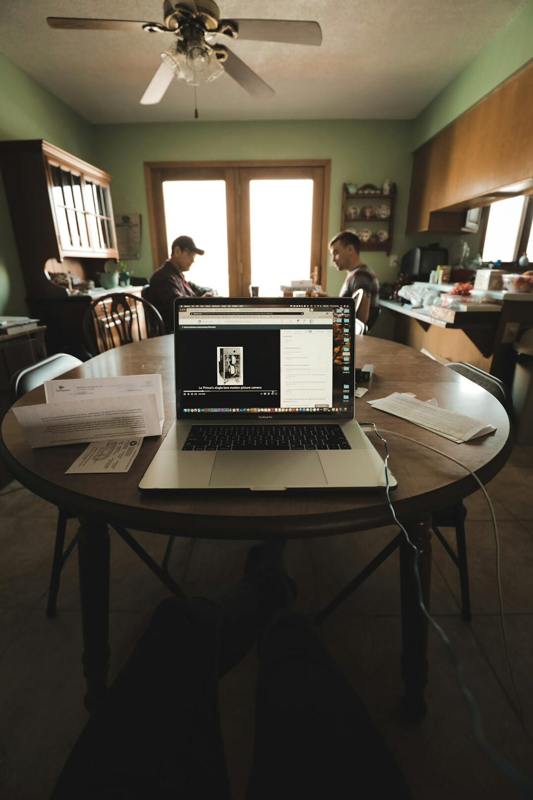 family budgeting at home table