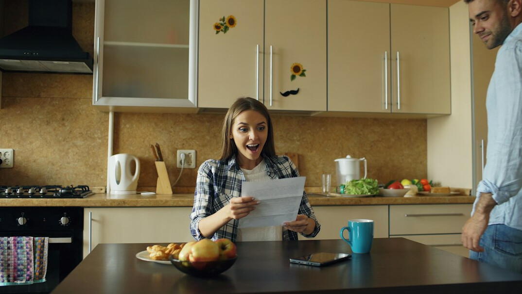 family budgeting at home table